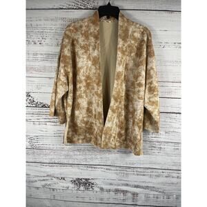Solitaire Kimono Jacket Women's Medium Velvet Look Open Front Pockets Boho Style